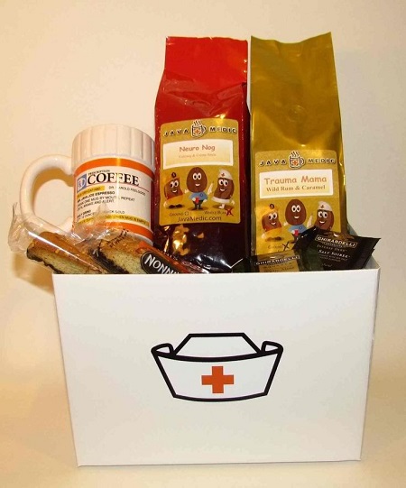 Coffee gift basket idea for nurses