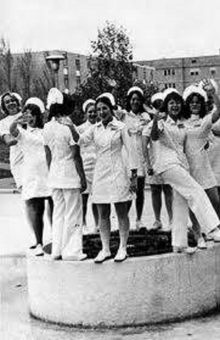 Vintage nurses, circa 60's to 70's.