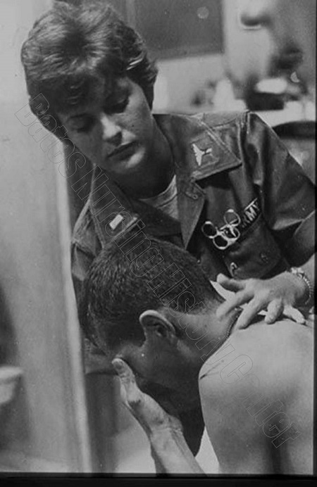 Vintage photo of a wartime nurse