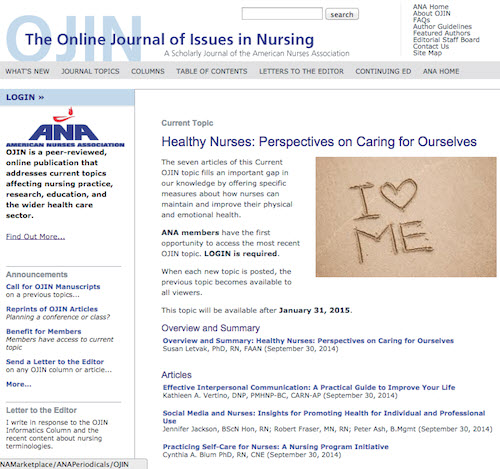 free nursing research journal articles
