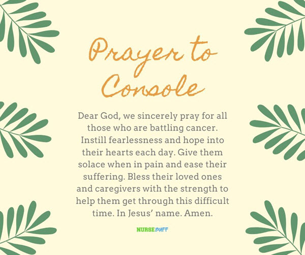 prayer to console for cancer patients