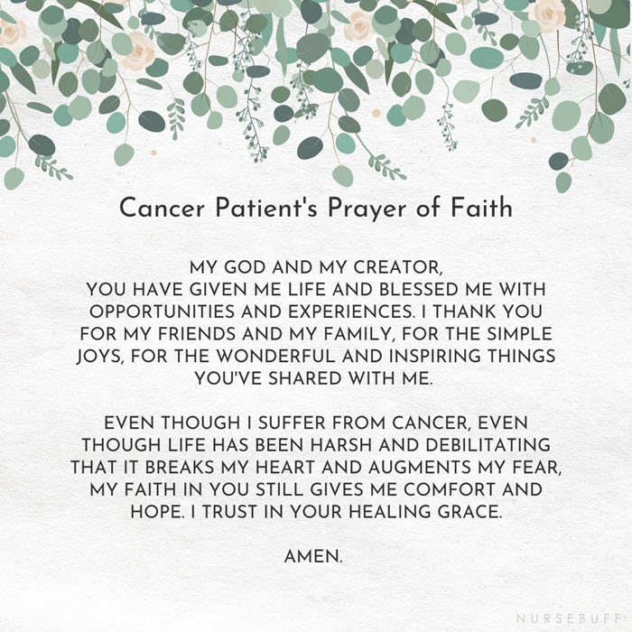 cancer patients prayer of faith