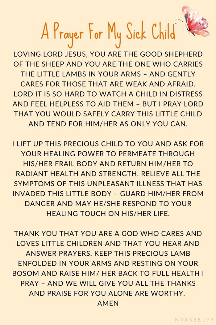 long prayer for my sick child