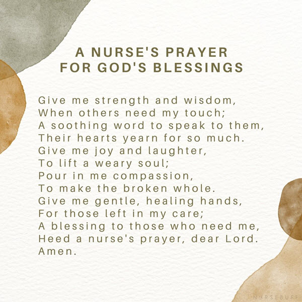 a nurses prayer for gods blessings