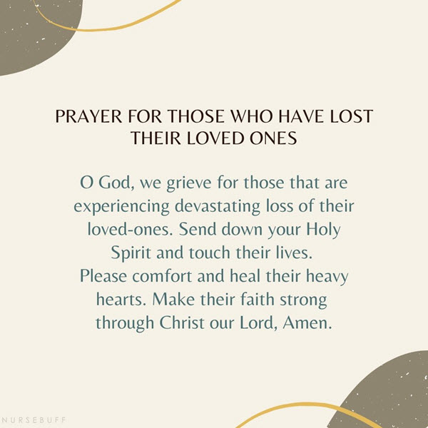 Prayer for those who have lost their loved ones