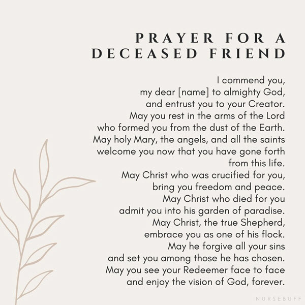 prayer for a deceased friend