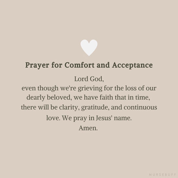 prayer for comfort and acceptance