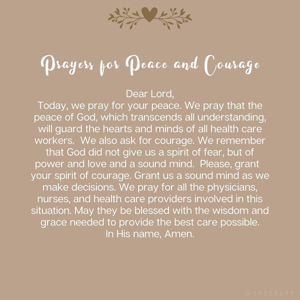 prayers for peace and courage