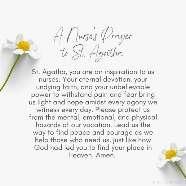 a nurses prayer to st agatha