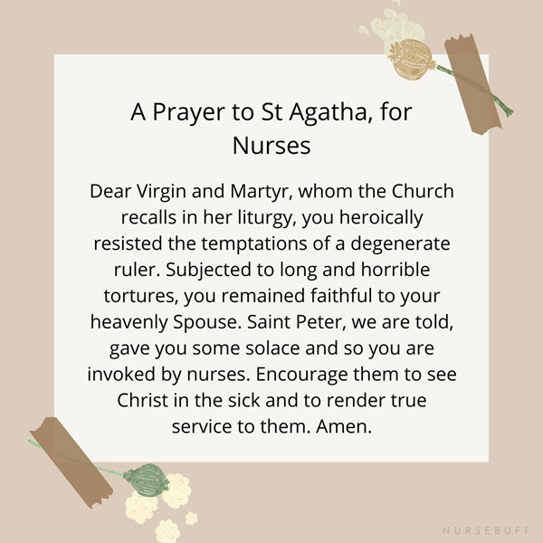 a prayer to st agatha for nurses