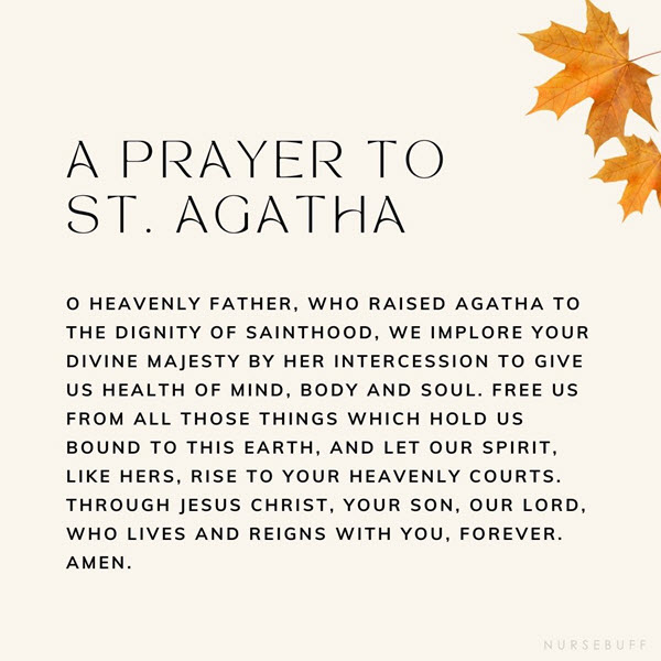 a prayer to st agatha