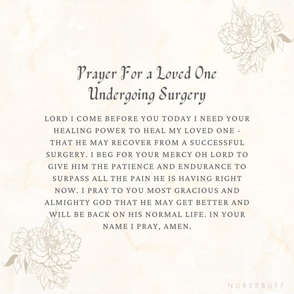 prayer for a loved one undergoing surgery