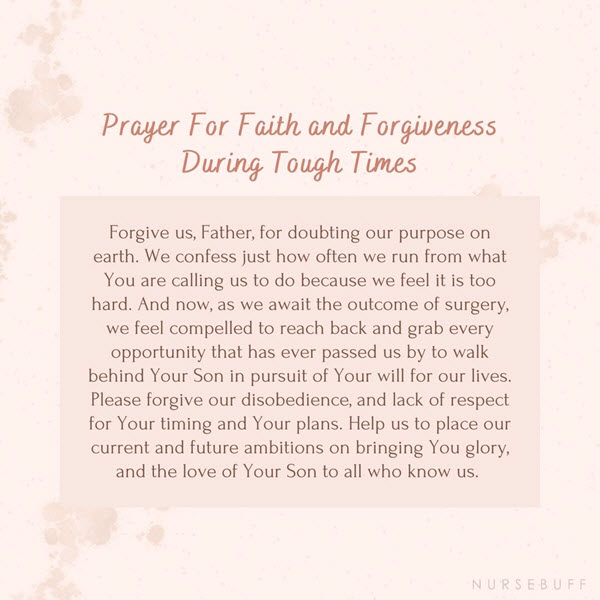prayer for faith and forgiveness during tough times