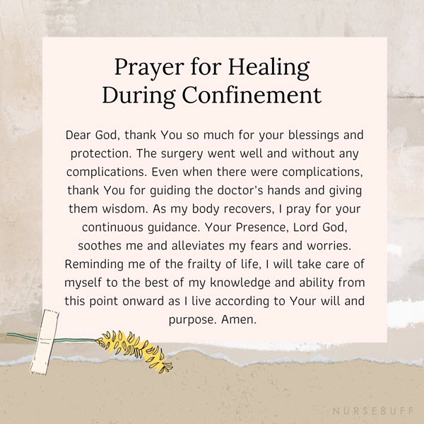 prayer for healing during confinement