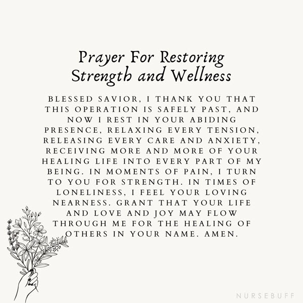 prayer for restoring strength and wellness