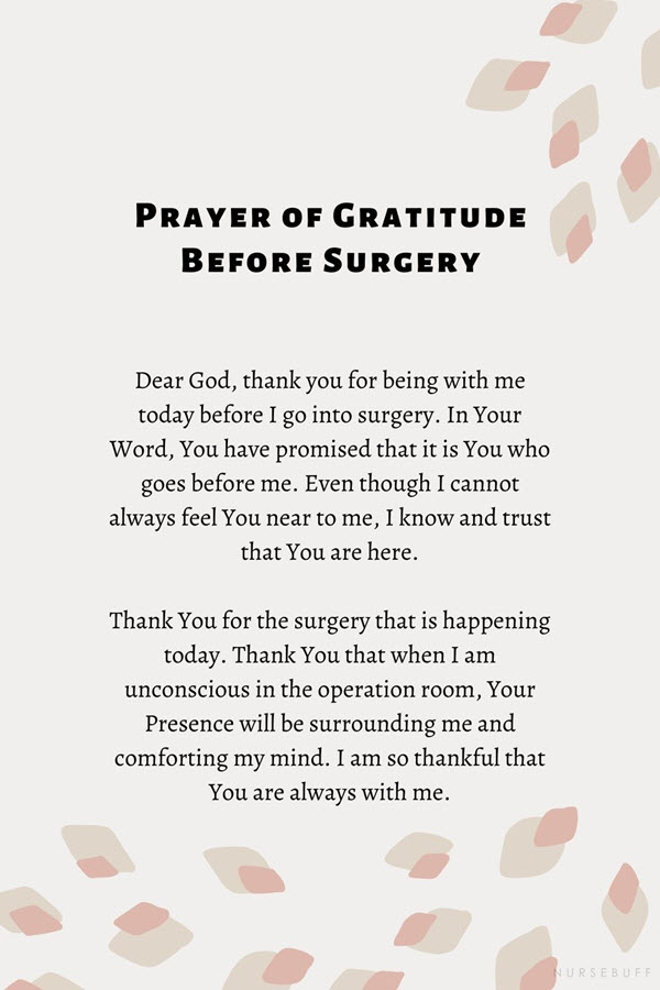 prayer of gratitude before surgery