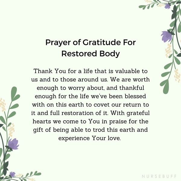 prayer of gratitude for restored body