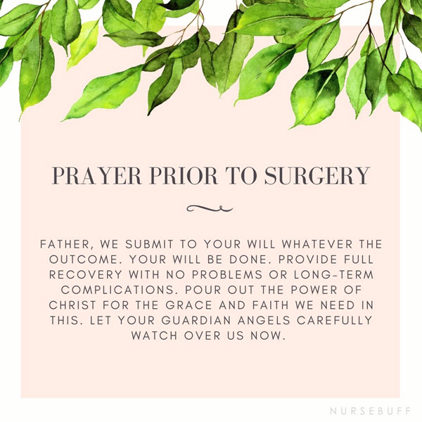 prayer prior to surgery