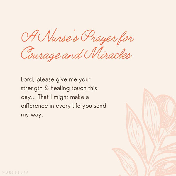 a nurses prayer for courage and miracles