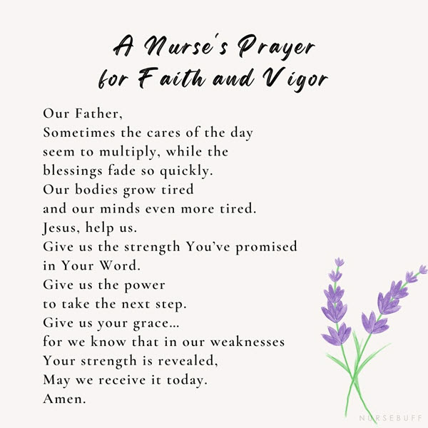 a nurses prayer for faith and vigor