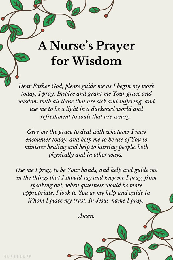 a nurses prayer for wisdom