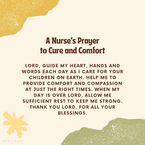 a nurses prayer to cure and comfort