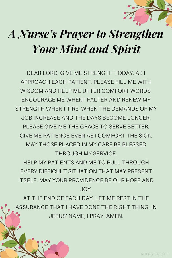 a nurses prayer to strengthen your mind and spirit