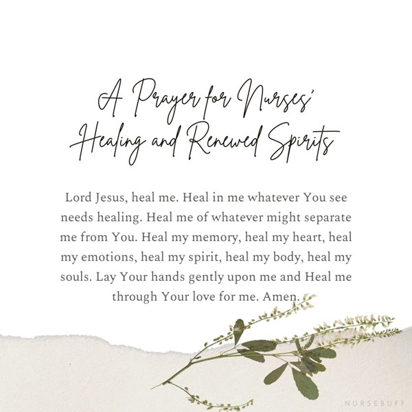 a prayer for nurses healing and renewed spirits