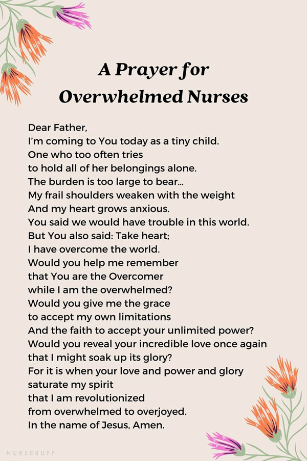a prayer for overwhelmed nurses