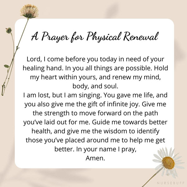 a prayer for physical renewal