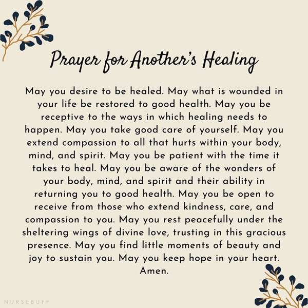 prayer for anothers healing