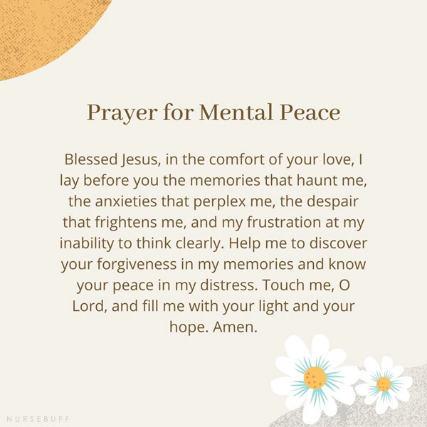 prayer for mental peace