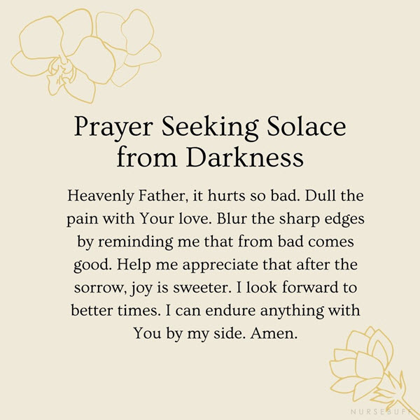 prayer seeking solace from darkness